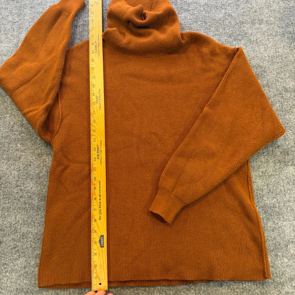 Free People My Only Sunshine Turtleneck Ribbed Sweater Rust Orange XS